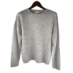 Womens Moia One Size Light Gray Alpaca Blend Crewneck Sweater